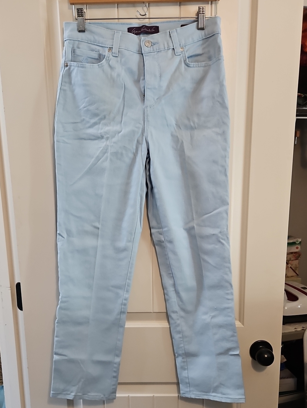 Gloria Vanderbilt Amanda Pale Blue Straight Leg Women's Pants